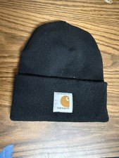 Carhartt A18 Watch Hat Beanie Black Made in USA Acrylic Knit OSFA S23