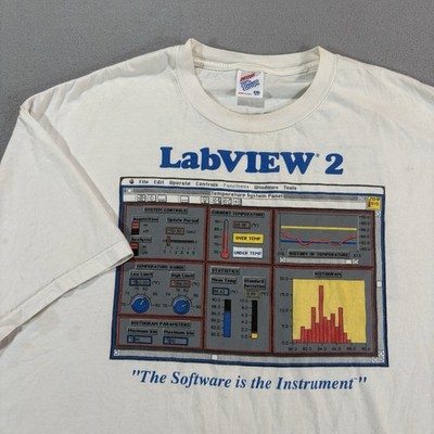 Vintage Apple Labview 2 T Shirt 90s Computer Software 2XL USA Tech iMac