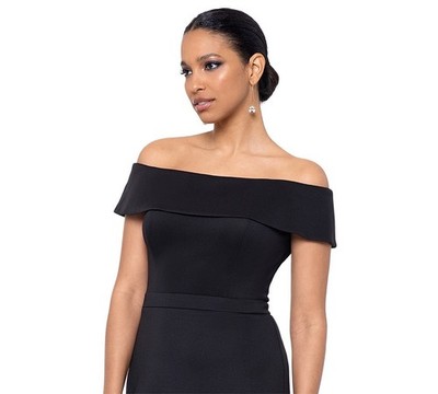 Xscape Women's Illusion High-Low Fit & Flare Dress - Black - 18W US | eBay
