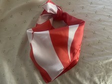 Red  White Pet Bandana Neck Scarf One Size Medium Large Dogs