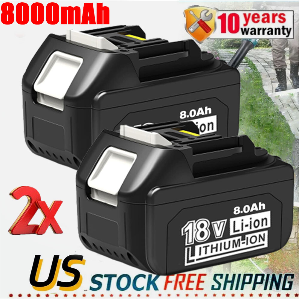 2Pcs Makita 18V 8.0Ah LXT Lithium-ion Battery BL1830 BL1850 BL1860B Replacement Kit