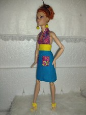 SALE! Fits Made To Move Barbie Handmade Colorful Halter Dress Shoes & Earrings 