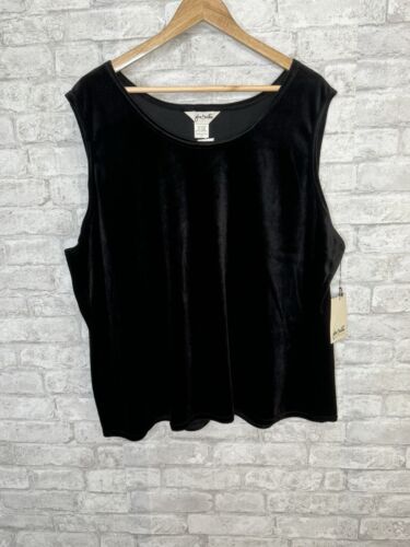 New Black Velvet Tank Top Scoop Neck Whimsigoth Fairy Dark Romantic Plus Size 3X
