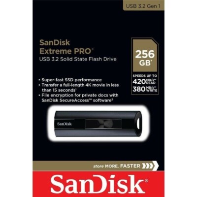 SanDisk 256GB EXTREME PRO USB 420MB/s Solid State Flash Drive  SDCZ880-256G