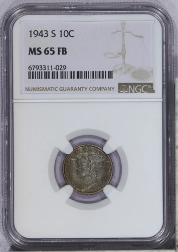 1943-S Mercury Dime 10c NGC MS65 FB