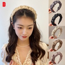 Womens Satin Wide Head Hoop Headband Cross Knot Elegant Hairband Accessori  