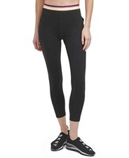 DKNY Sport Women's Multi-Stripe Elastic Leggings Black, Small