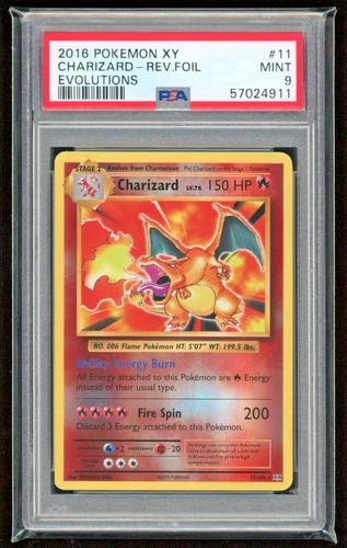 2016 CHARIZARD REVERSE FOIL XY EVOLUTIONS PSA 9 MINT #11 POKEMON TCG WOTC