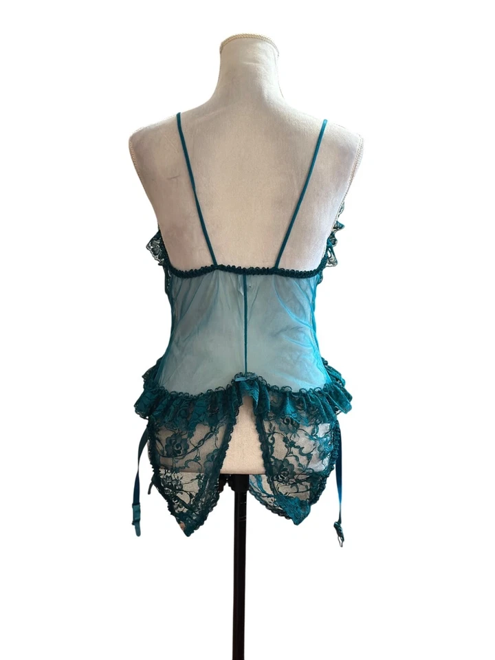 Lencería Frederick's of Hollywood busto hendidura encaje sin entrepierna busto peluche talla lencería Foto 2 de 4