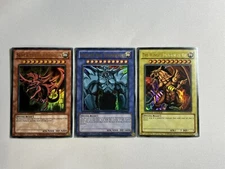 Yugioh Egyptian God Card Set Slifer + Obelisk + Ra Limited Ultra Rare YGLD