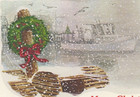 Vintage Nautical  Cape Cod MA Christmas Postcard Fishing Boat Lobster Trap Dock — photo 4
