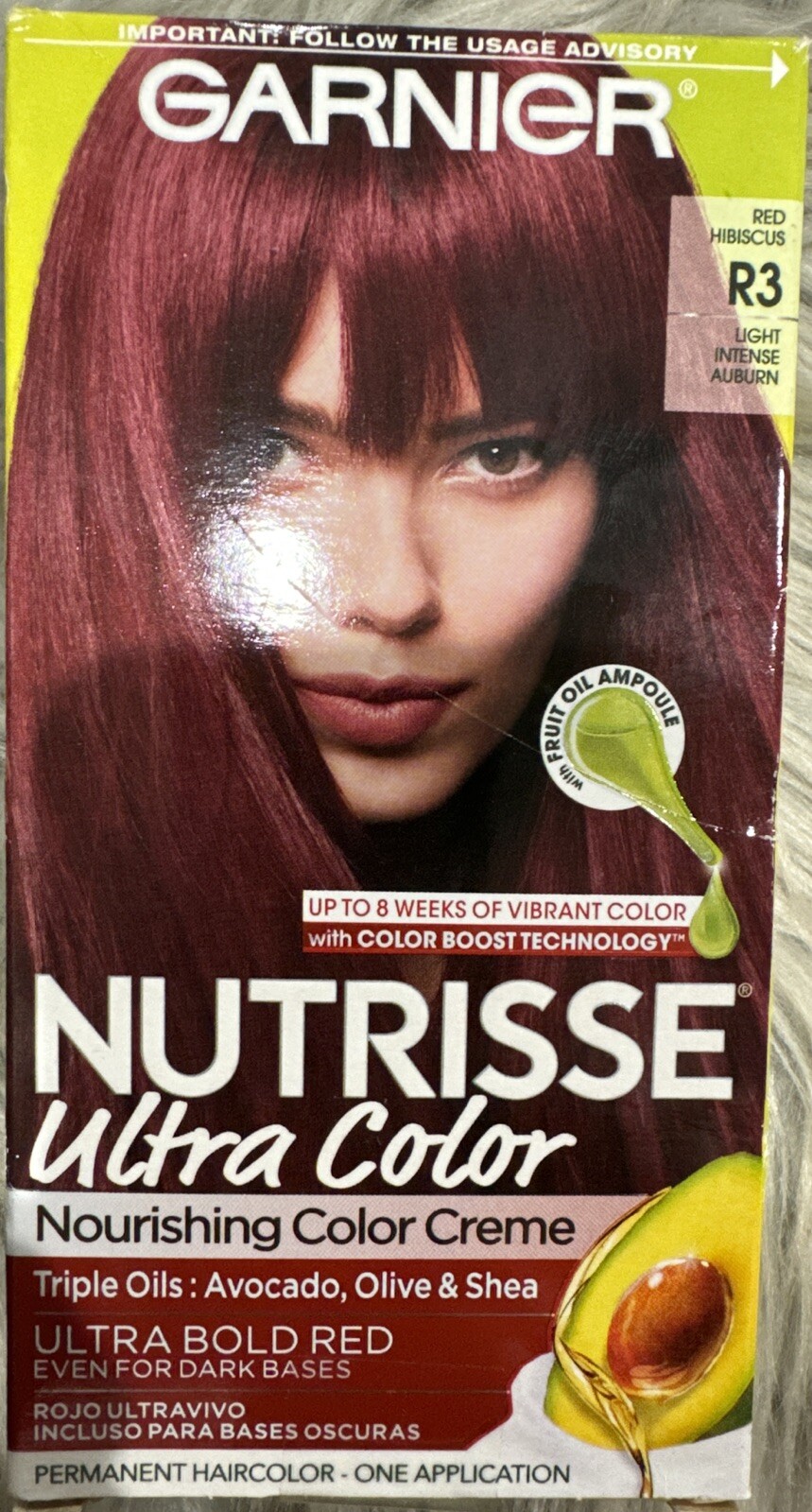 Nutrisse R3 Garnier Nutrisse Ultra Color Nourishing Permanent Hair Color Cream, R3 ...