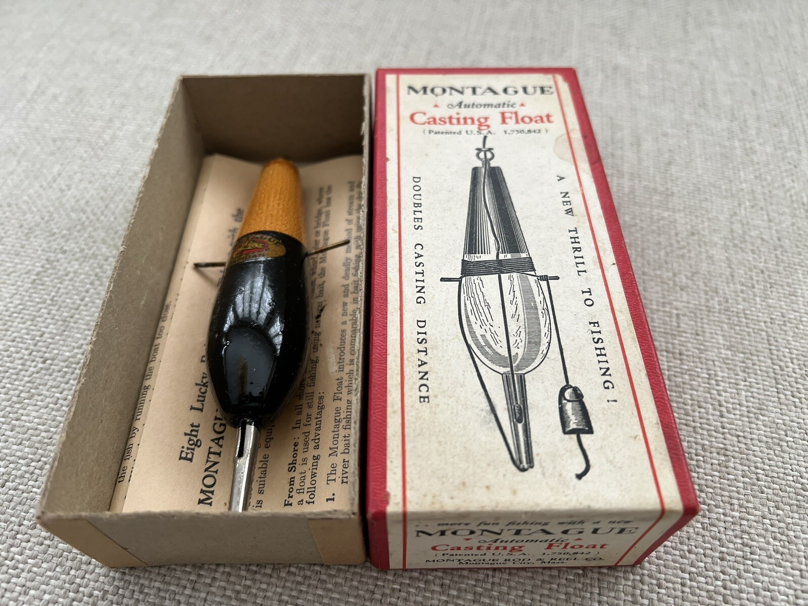 Montague Casting Float In Box Antique Fishing Tackle eBay
