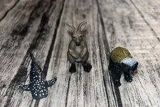 YOWIE Mini Figure Lot Of 3 2” Honey Badger Kangaroo Whale Shark