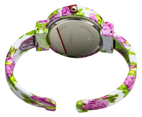 Blekon Collections Analog Quartz Womens 32mm Case Floral Design Cuff Bange Watch - 第 58/60 張圖片
