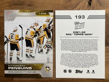 2021-22 Topps Now NHL Stickers #193 PITTSBURGH PENGUINS 10 Win Streak - PR: /144
