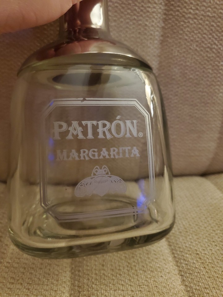 PATRON Margarita Shaker Glass Metal Bottle Cocktail Mixer Tequila