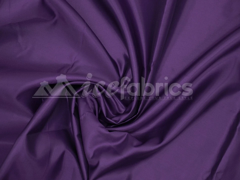 Purple Bridal Satin Fabric Silky By The Yard- Soft Thick Satin-  - Image 2 of 3