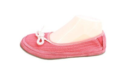 LL Bean Women's Red Knit Nylon Slip On Comfort Casual Ballet Flat Shoes Size 7