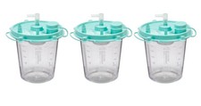 3 Bemis Rigid Suction Canister 1200 mL Hi-Flow Suction Canister Pour Lid 484410