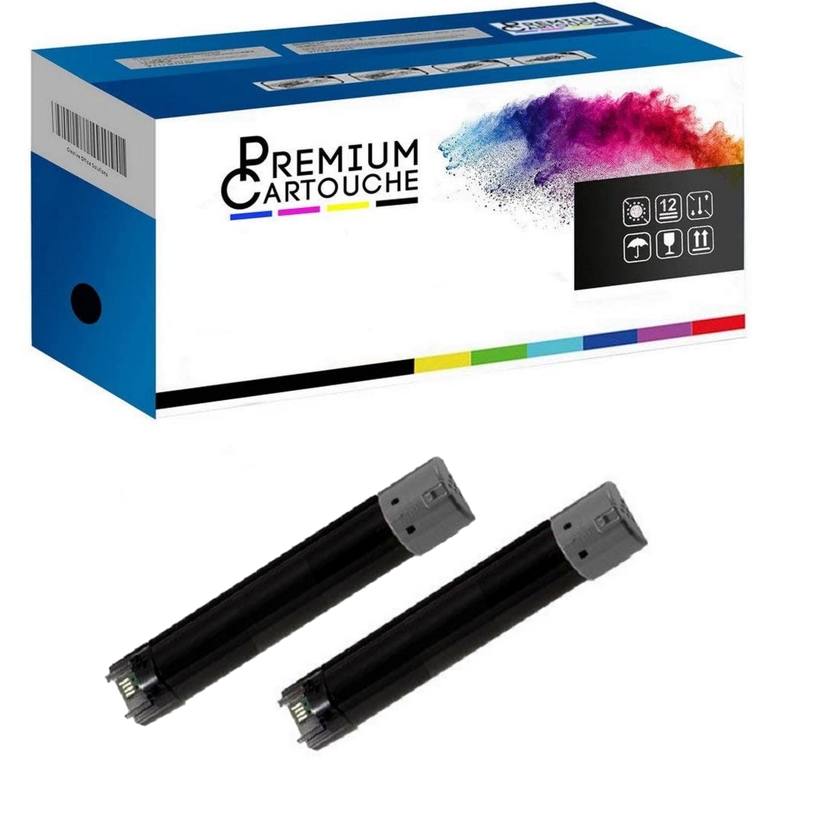 Cartouche toner C13S050663 noir compatible imprimante laser Epson WorkForce AL pack de 2