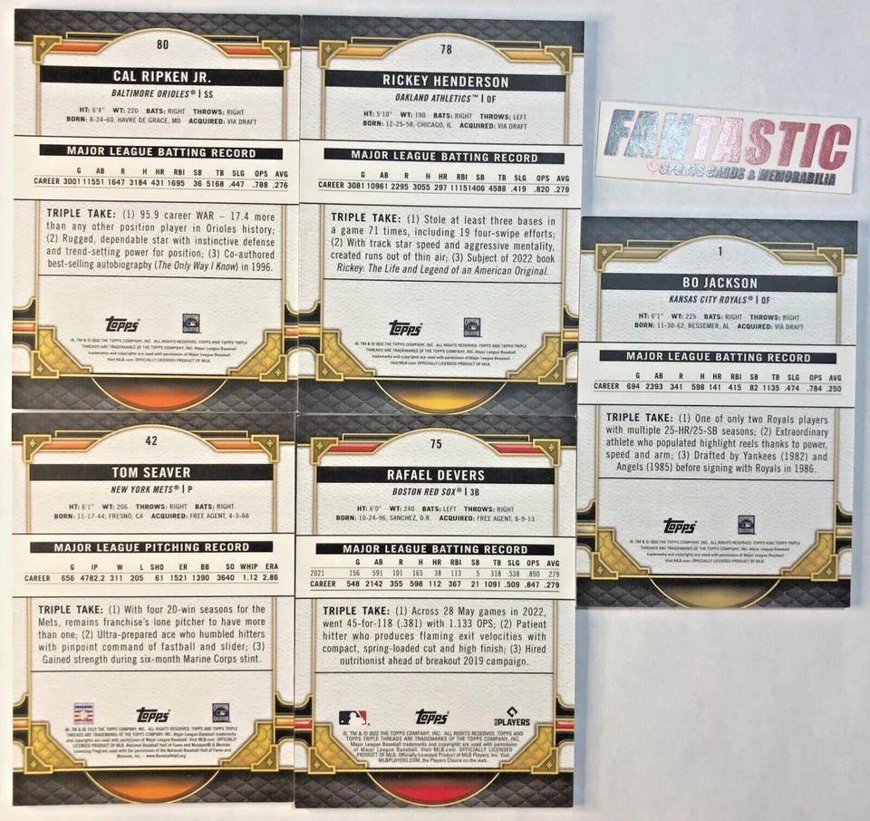 2022 Topps Triple Threads Base Card YOU PICK - Image 2 of 2
