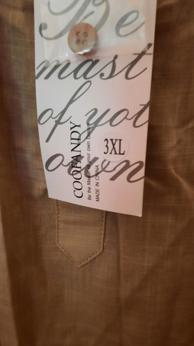 COOFANDY - Blusa Pullover Top Túnica Boho Tostada XXXL Mezcla Algodón/Cáñamo para Mujer Nueva con Etiquetas - Imagen 3 de 7
