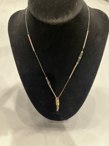 Vintage Tribal Beaded Tooth Necklace Costume Jewelry