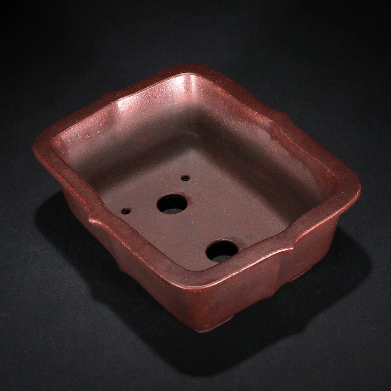 7in Chinese Refine Zisha Classical Petal Handmate Potted Bonsai Clay Flower Pot - Image 4 of 4