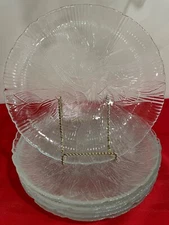 VINTAGE Arcoroc Glass Dinner Plates CANTERBURY Floral 8-Piece Set - BEAUTIFUL!