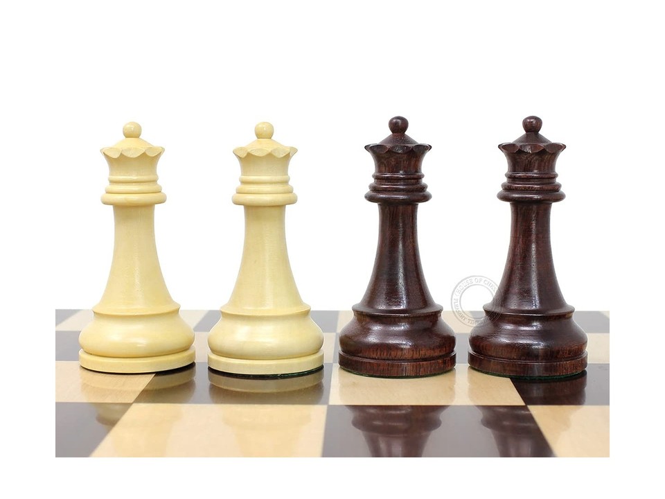 House Of Chess Grand Master Staunton Schachfiguren – King Size 9,5 Cm Aus Akazienholz/Buchsbaum, Mit 2 Extra-Königinnen