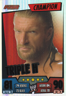 2011 Topps WWE Triple H Champion Foil Slam Attax Rumble Near Mint