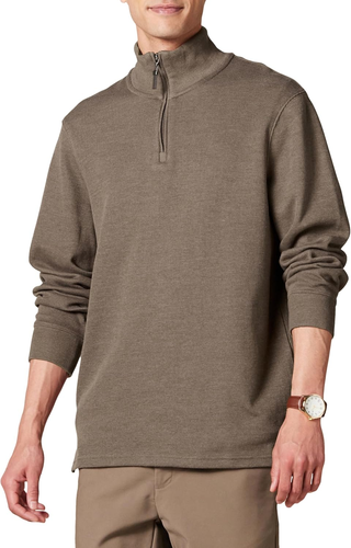 Men'S Quarter-Zip French Rib Sweater, Casual Wear
