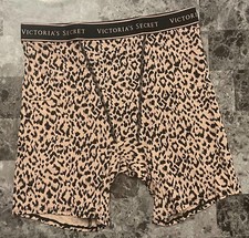 NWT VICTORIA'S SECRET LEOPARD THICK LOGO WAISTBAND BOY BRIEF BOXER SHORT PANTIES