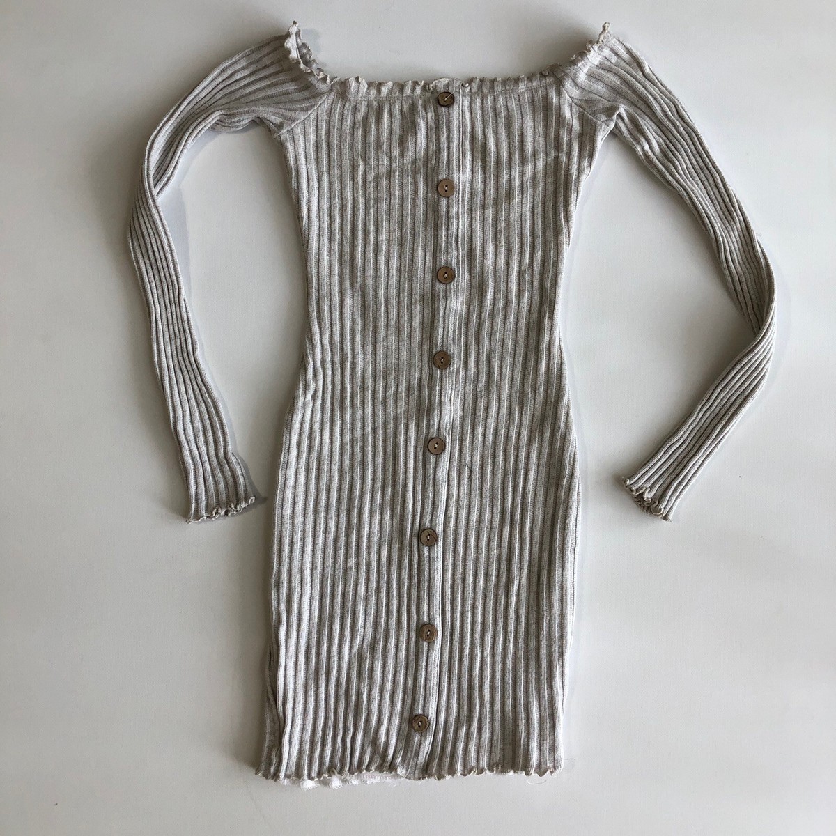 Fashion Nova Womens Cotton Sweater Dress Gray Stretch LS Sz S | eBay