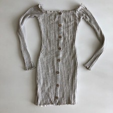 Fashion Nova Womens Cotton Sweater Dress Gray Stretch LS Sz S