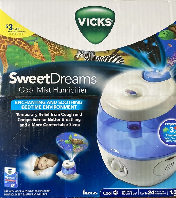 VICKS SWEET DREAMS Cool Mist Humidifier Medium Room Size VUL575. New
