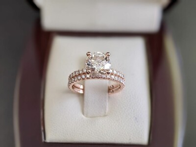 IGI Lab Grown Diamond Bridal Engagement Ring Set Round Cut Ct