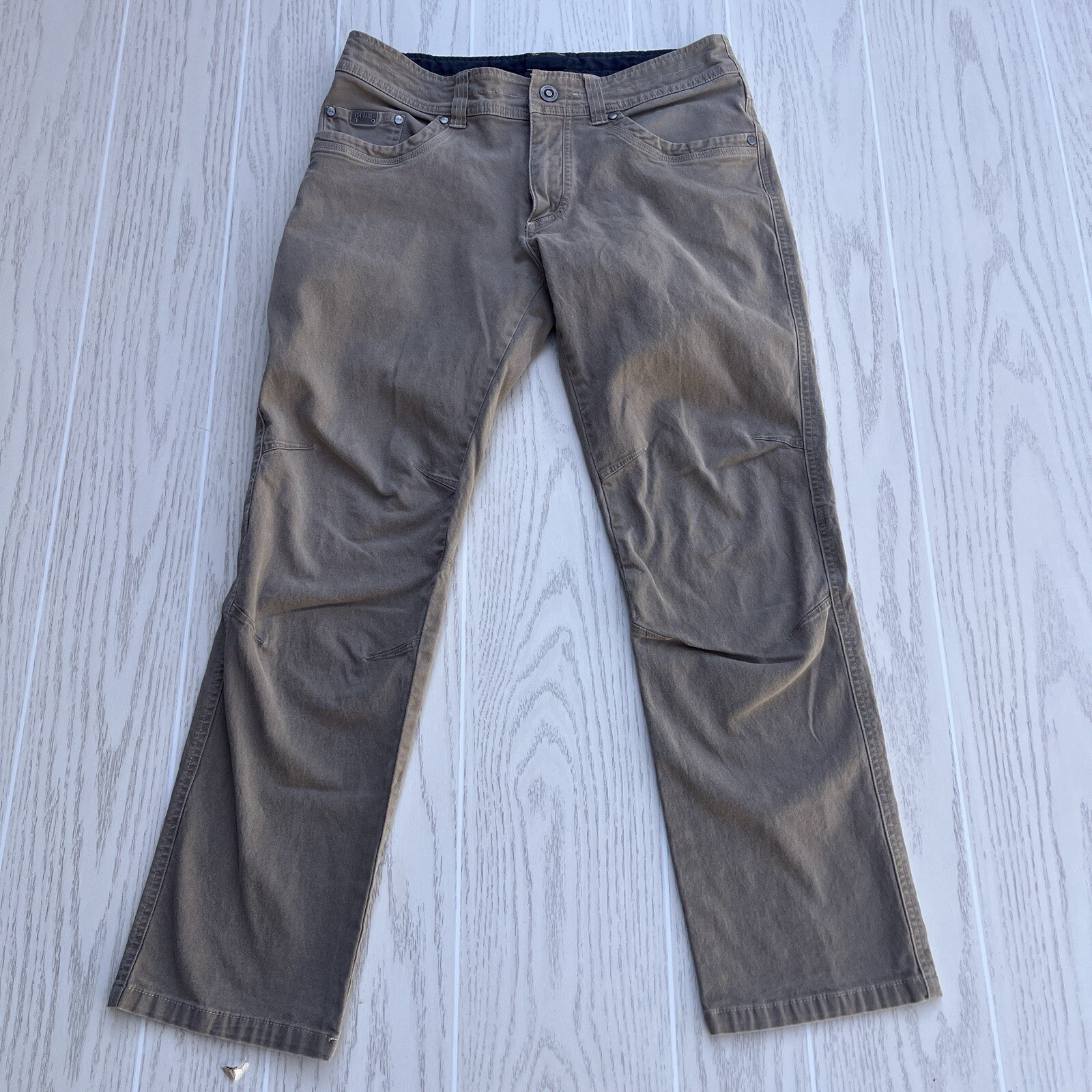 Kuhl Pant Men 32x30 Brown Kanvus Jean Vtg Patina Dye Chino Canvas Hiking