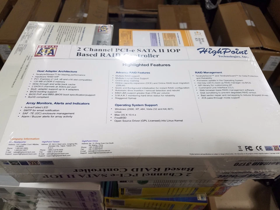 HighPoint RocketRAID 3120 PCI-E x1 SATA II 3Gb/s 2 Channel RAID Controller Card - Image 2 of 3