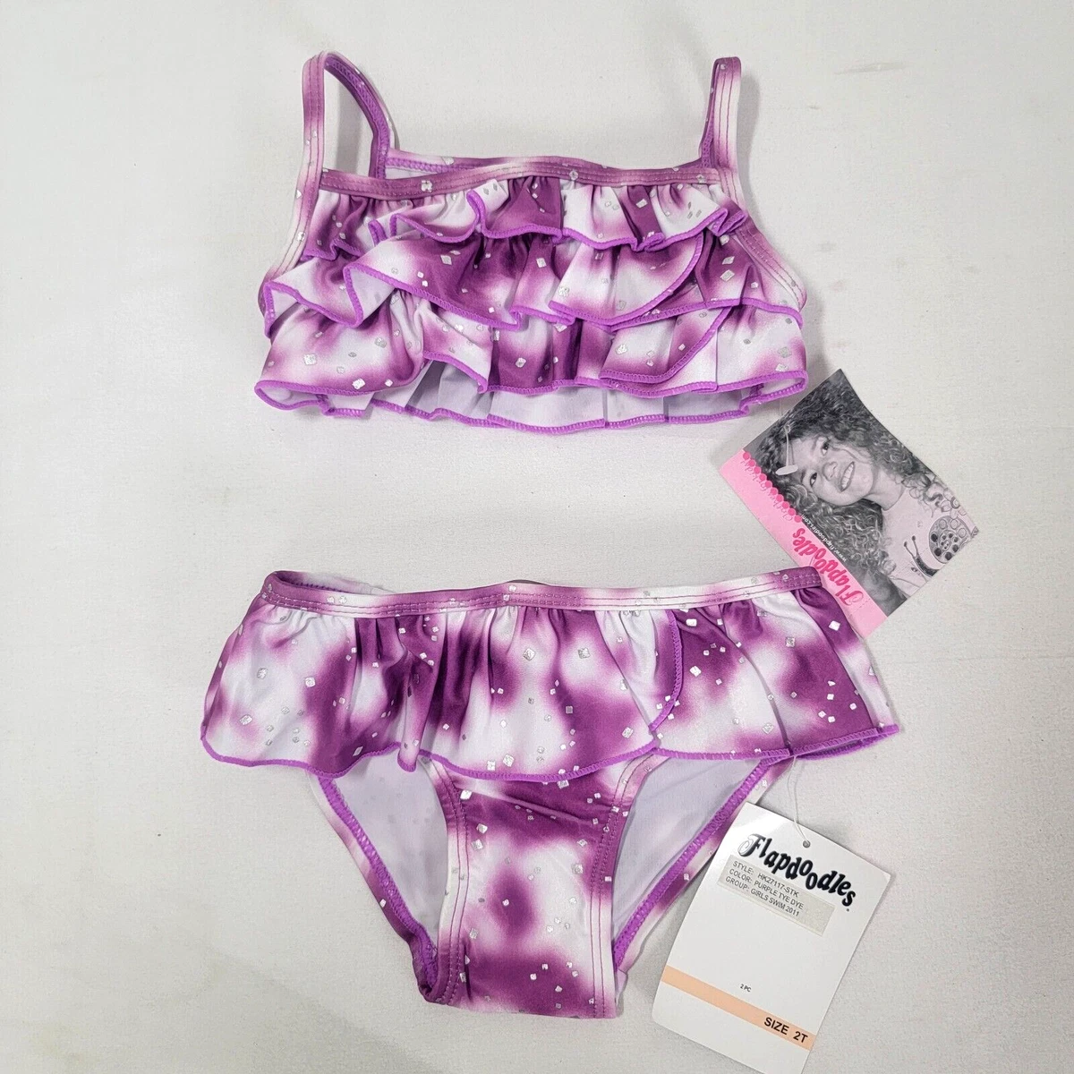 Maillot De Bain Fille Flapdoodles Avec Motif Perroquet - Taille 12, Rose/blanc/vert, Occasion Très Bon état