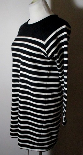 Top tunica OBEY N-89 nero bianco tessuto pesante manica 3/4 taglia XS - Foto 3 di 6