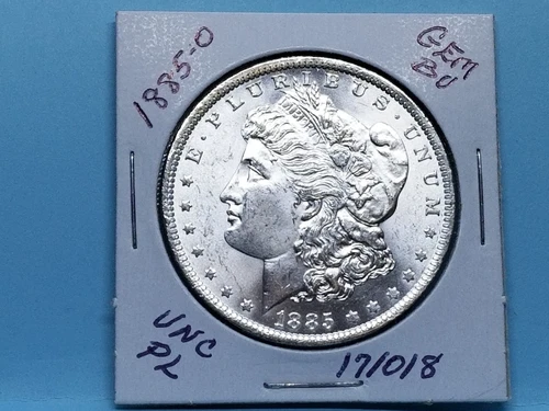 1885 1885P MORGAN SILVER DOLLAR GEM BU PL MIRROR FIELDS BLAST WHITE #171018-64AA