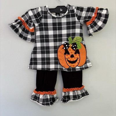 Emily Rose 2pc Halloween Outfit 18 Mon Pumpkin Black White Pants Shirt