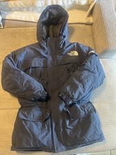 The North Face Coat Mens Small Hommes Petits Navy Goose Down Hooded Parka