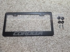Corolla Black Stainless Steel Laser Engraved License Plate Frame Corolla Black Stainless Steel Laser Engraved License Plate Frame