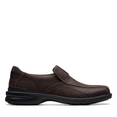 Clarks Mens Gessler Step Brown Leather Casual Loafer Shoes | eBay