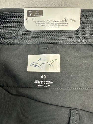 Reebok by Greg Norman Shark Classic Mens Shorts Black Size 40 Stretch Pockets - 第 12/13 張圖片