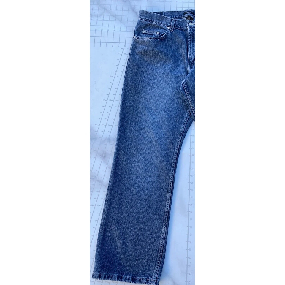 Jeans ALFANI Para Hombre Talla 32x30 Azul Relajado Recto Desteñido Trabajo Denim Etiqueta 34x30 Foto 4 de 4