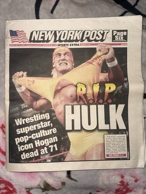 Hulk Hogan New York Post  RIP Hulk  Newspaper 7/25/25